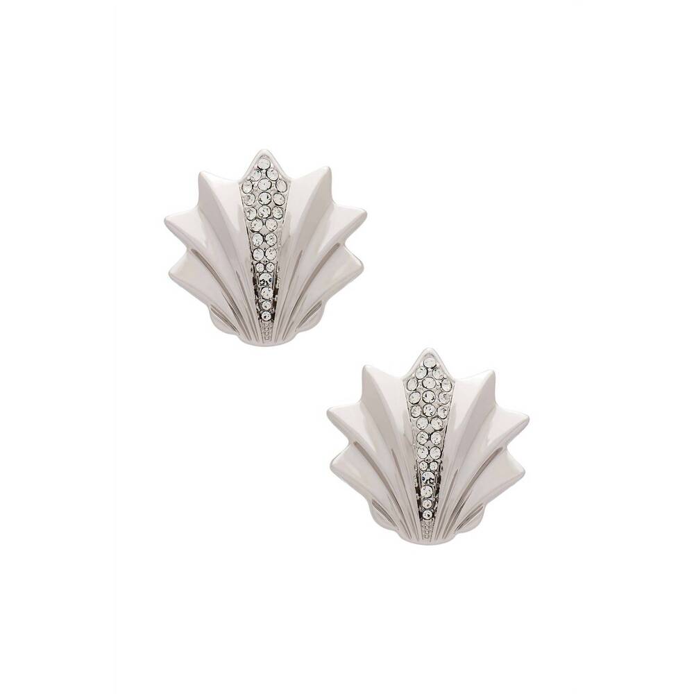 NEW JULIETTA women's metal shell earrings in silver